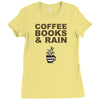 coffee books &amp; rain Ladies Fitted T-Shirt