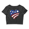 disstressed america flag heart Crop Top