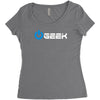 geek' (power on button) Women's Triblend Scoop T-shirt