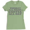 whiskey all night coffee all day Ladies Fitted T-Shirt