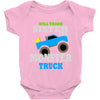 monster truck shirt for boys toddlers Baby Onesie
