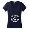 This Girl Loves Her Boxer Women's V-Neck T-Shirt