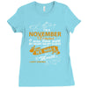 I'm a november woman I was born with my heart Ladies Fitted T-Shirt