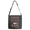 christmas ugly shark Adjustable Strap Totes