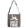 born to fail failer depp ungl&uuml;ck fun funny failure Adjustable Strap Totes