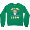 legends are born in 1986 hoodie 9 Crewneck Sweatshirt