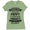 Super Cool Poppy Of A Freaking Awesome Granddaughter Ladies Fitted T-Shirt
