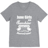 June Girls Are Sunshine Mixed With A Little Hurricane V-Neck Tee