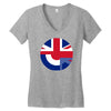 mod union jack, ideal gift, birthday present Women's V-Neck T-Shirt