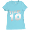 team 10 silver Ladies Fitted T-Shirt