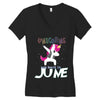 unicorns are born in june Women's V-Neck T-Shirt