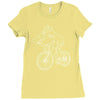 shark riding bicycle bike funny Ladies Fitted T-Shirt
