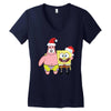 spongebob squarepants and patrick christmas Women's V-Neck T-Shirt