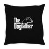 the dogfather   boxer Throw Pillow