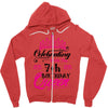 Celebrating With the 7th Birthday Queen Zipper Hoodie