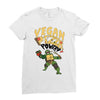 vegan pizza power Ladies Fitted T-Shirt