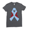 stomach cancer ribbon and rose Ladies Fitted T-Shirt