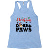 christmas dogs and paws Racerback Tank