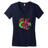 pink punk wolf Women's V-Neck T-Shirt