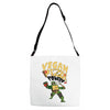 vegan pizza power Adjustable Strap Totes