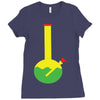 rasta bong water pipe slide insert stem filtered Ladies Fitted T-Shirt
