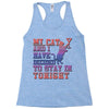 my cat and i stay in tonight Racerback Tank