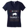 santa taurus christmas ugly t shirts Women's V-Neck T-Shirt