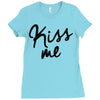 kiss me Ladies Fitted T-Shirt