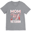 Mom Wife Veteran - Veterans Day T-Shirt Gifts V-Neck Tee