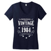 original parts vintage established 1984 perfectly aged Women's V-Neck T-Shirt