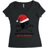 skull christmas Women's Triblend Scoop T-shirt