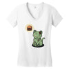 zombie cat Women's V-Neck T-Shirt