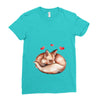 Baby Fox Belly Ladies Fitted T-Shirt