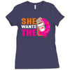 She Wants The D - Dunkin Donuts Ladies Fitted T-Shirt