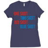 one shift two shift red shift blue shift Ladies Fitted T-Shirt