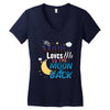 mom moon&amp;back Women's V-Neck T-Shirt