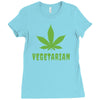 Vegetarian Pot Leaf Ladies Fitted T-Shirt