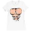 ripped muscles, six pack, Ladies Fitted T-Shirt