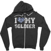 i love my soldier navy camouflage Zipper Hoodie