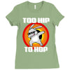 too hip to hop dabbing bunny easter Ladies Fitted T-Shirt