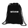 i want to cry now Drawstring Bags
