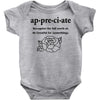 Appreciate Baby Bodysuit