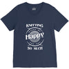knitting makes me happy you not so much V-Neck Tee
