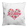 Jet'aime Flower Heart Throw Pillow