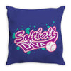 softball diva neon Throw Pillow