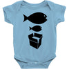 big fish little fish cardboard box   music t shirt Baby Onesie