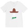 ladies sombrero  funny retro mexico mustache designer V-Neck Tee