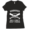 diamonds are a girls best friend girls softball shirt funny women spor Ladies Fitted T-Shirt
