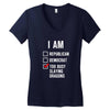 republican, democrat, busy slaying dragons fantasy Women's V-Neck T-Shirt