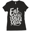 eat well travel often Ladies Fitted T-Shirt